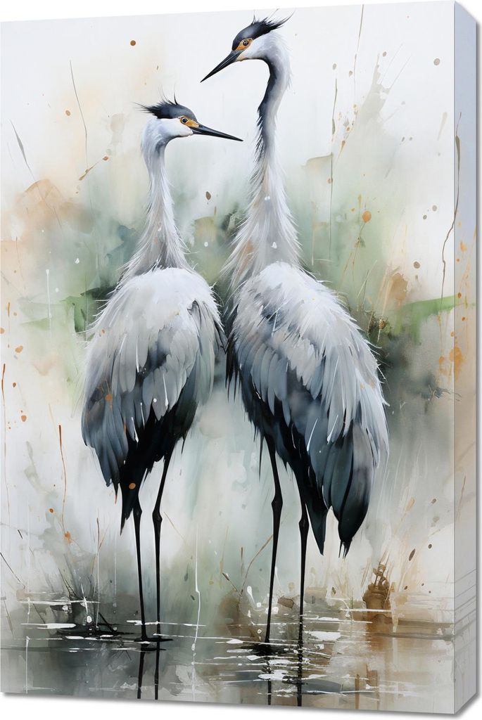Bild 60x90cm Tanzende Reiher