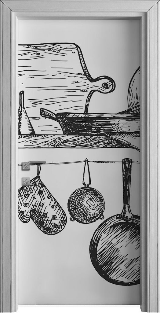 Tür Selbstklebende 90x210 cm Türfolie Türtapete Klebefolie - Küchenutensilien