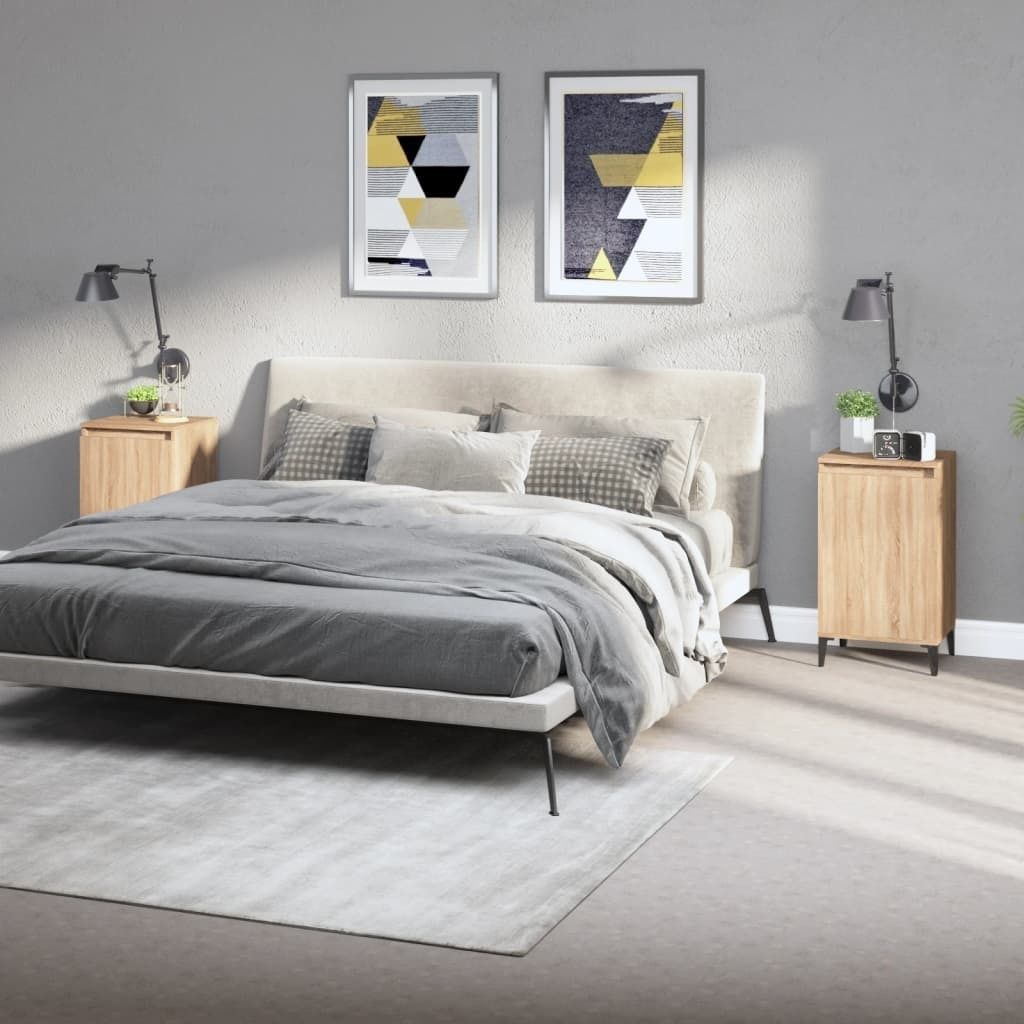 vidaXL Nočné stolíky 2 ks Sonoma dub 40x35x70 cm odvodený Obrázok produktu 