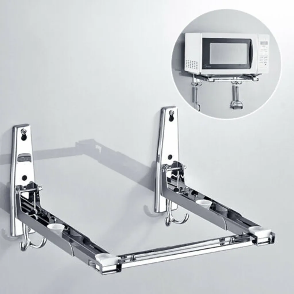 Support mural extensible inox pour micro-ondes - Modèle Pro-200 Argent - 7