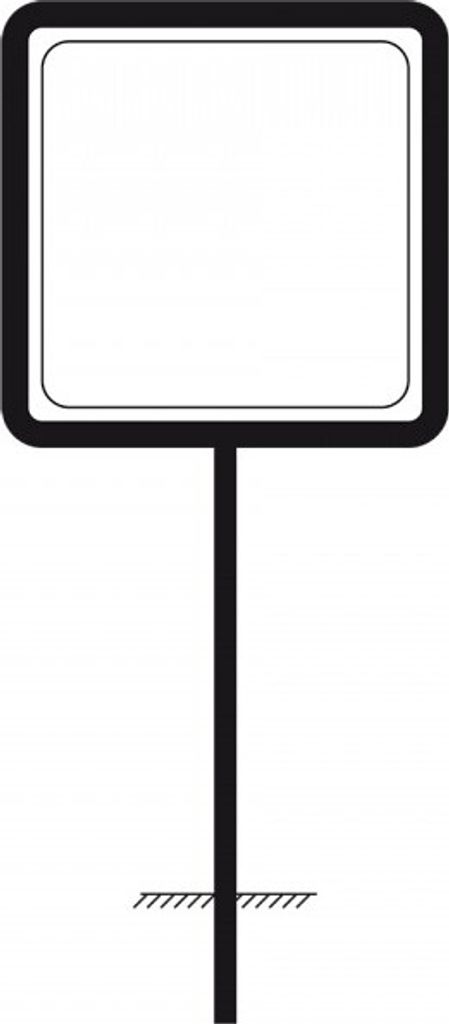 Schild I Rohrrahmen für Verkehrsschilder 600x600mm, Stahl, feuerverzinkt