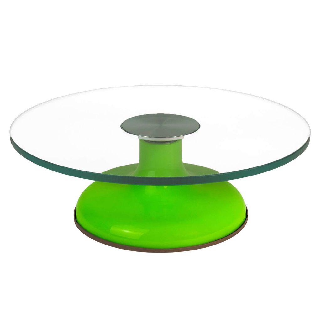 Intirilife Kuchenplatte drehbarer Tortenständer mit rutschfestem Standfuß in Grün - 30 x 10 cm - Teller Platte für Kuchen Torten Runde Servierp...