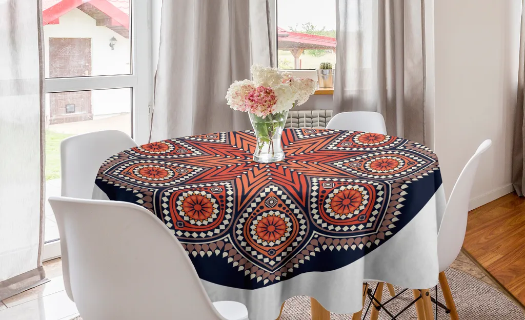 Tovaglia Meditativa Mandala Blu Notte 150cm - Abakuhaus Zen Home