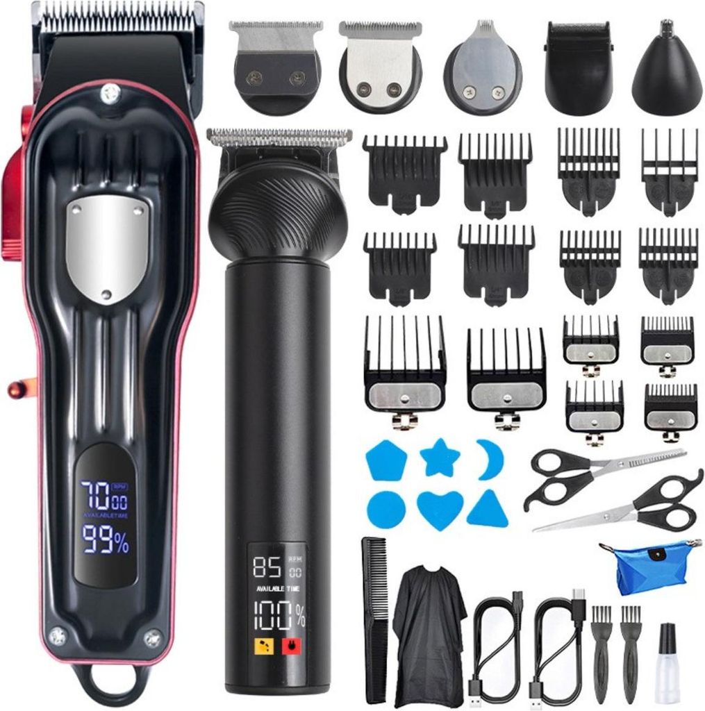 INF Professioneller 5-in-1 Haarschneider für Herren, USB Wiederaufladbar, LCD