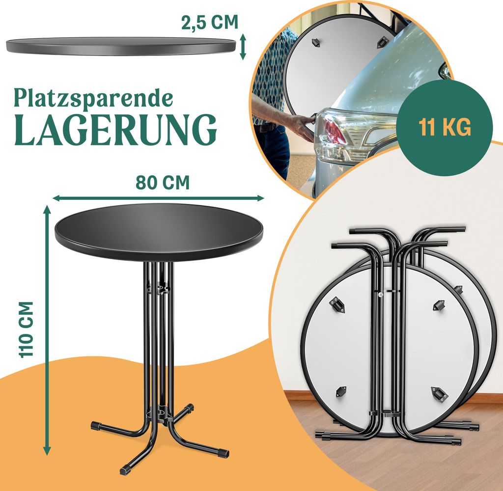 KESSER® Gastro Stehtisch klappbar rund, Bistrotisch