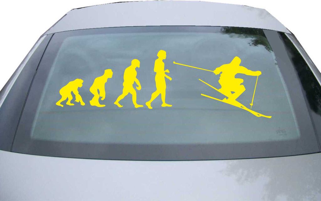 Indigos UG - Aufkleber Heckscheibe & Motorklappe DE7007 - gelb - 600x189 mm - Skifahren Skilaufen - Auto Scheiben Fenster Heckklappe Tuning Racing ...