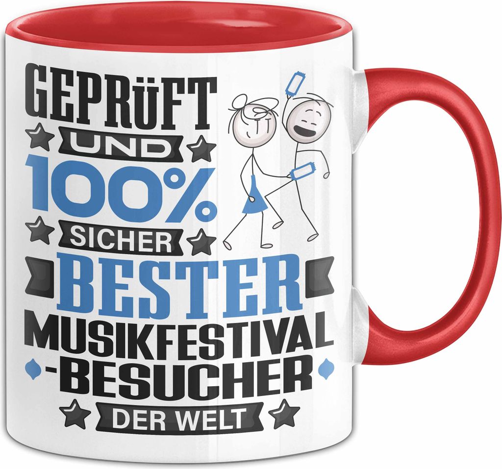 Musikfestival-Besucher Geschenk Lustiger Spruch für Musikfestival-Besucher Geschenkidee Bester Musikfestival-Besucher Der Welt (Rot)