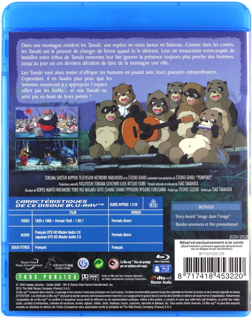 Blu-ray Pom Poko : Retrouvez l'Émotion de la Version Originale sans Doublage
