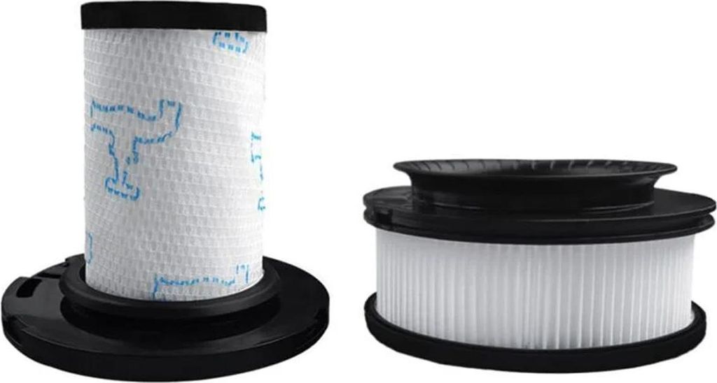 Two vacuum cleaner filters are shown against a white background.