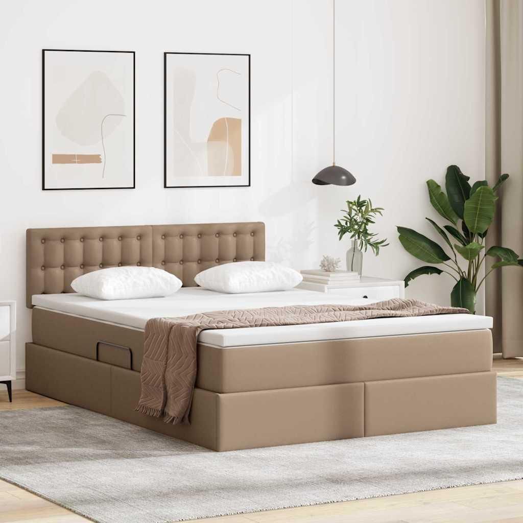 "Schlussverkauf" Aufbewahrungsbett - für 2 Personen - mit Matratze - Cappuccino 140x190 cm C156