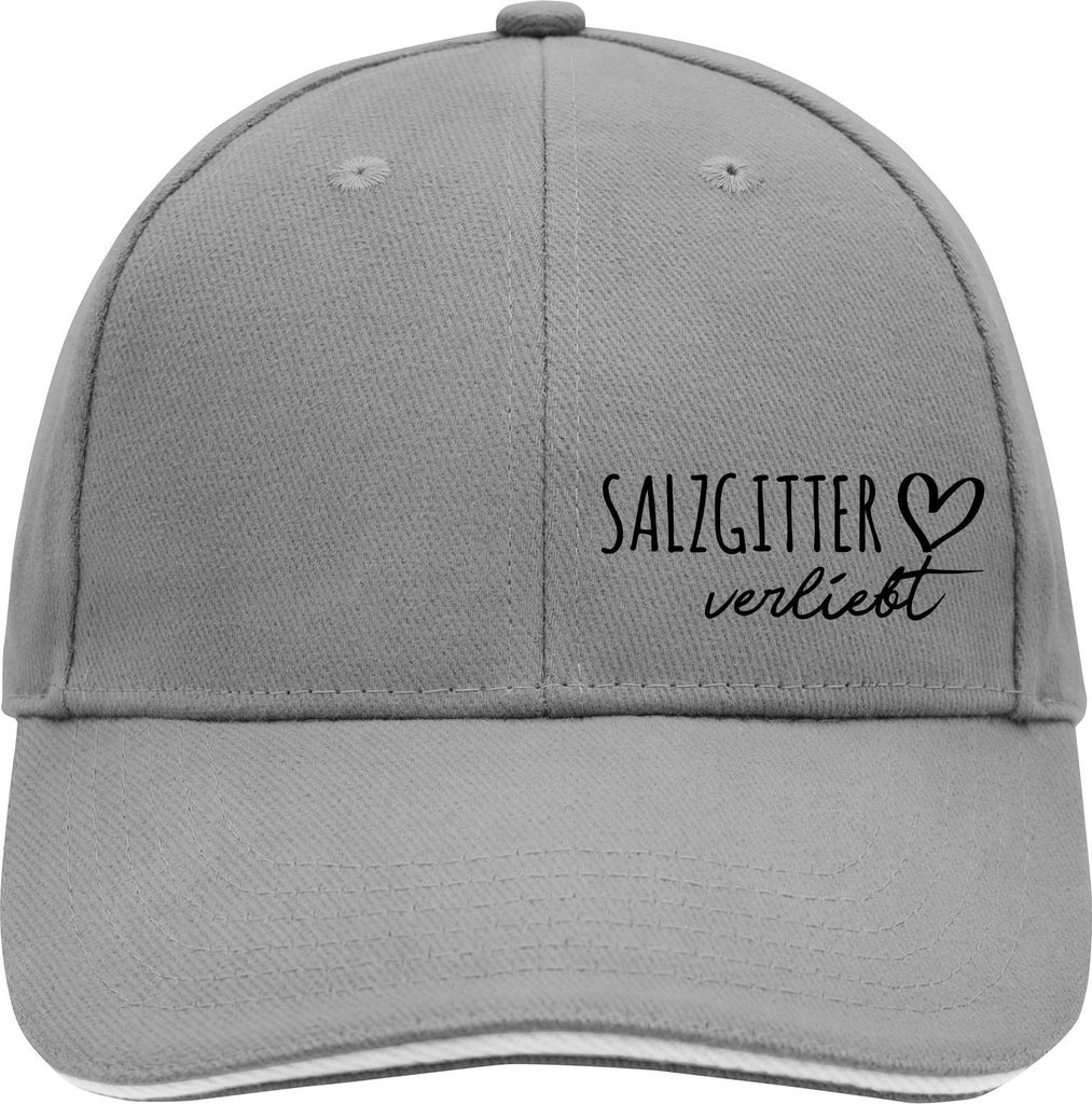 Huuraa Cappy Mütze Salzgitter verliebt Dark Grey/White Baumwolle 6-Panel Kappe Geschenkidee
