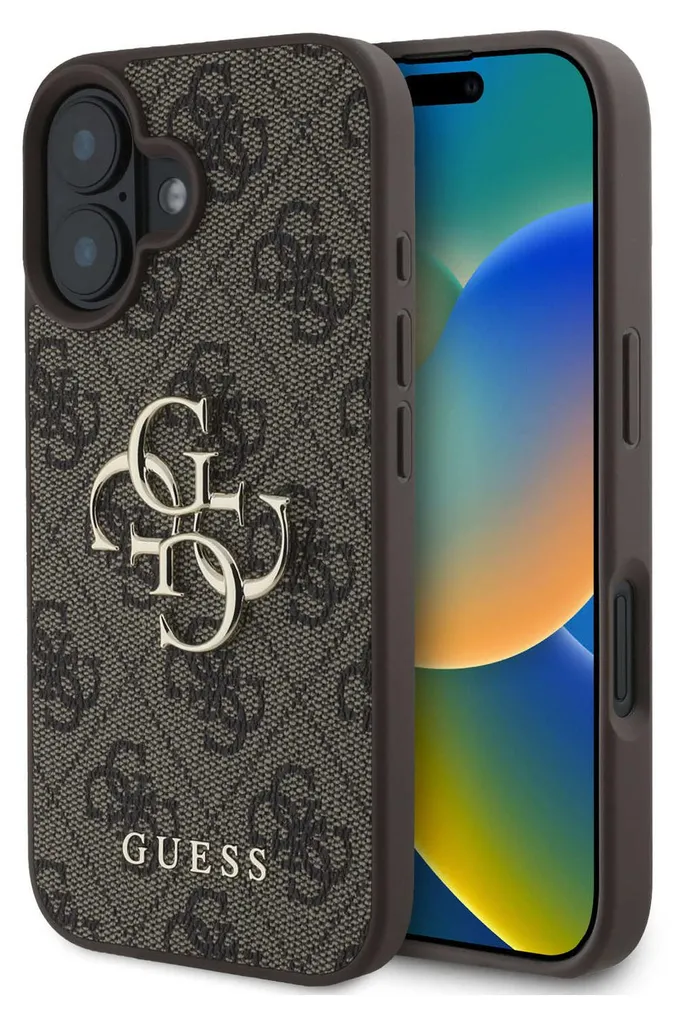 Guess Guhcp16S4Gmgbr Iphone 16 6.1 Brązowy/Brown Custodia rigida 4G Big Logo