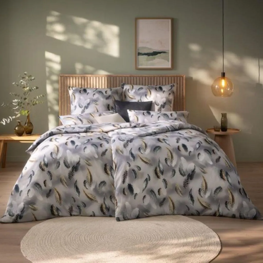 Ensemble de lit Estella Bernadette gris 135x200 cm pour un confort pro