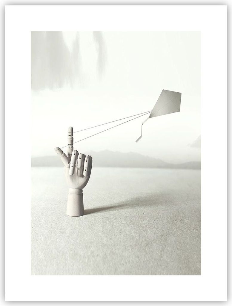 Poster - Poster ohne Rahmen - Modern Hand Drachen - 30x40 cm - Wand Bild - Wanddeko - Wandbilder - Kunstposter - Wandposter - Bilder - Kunstdruck -...