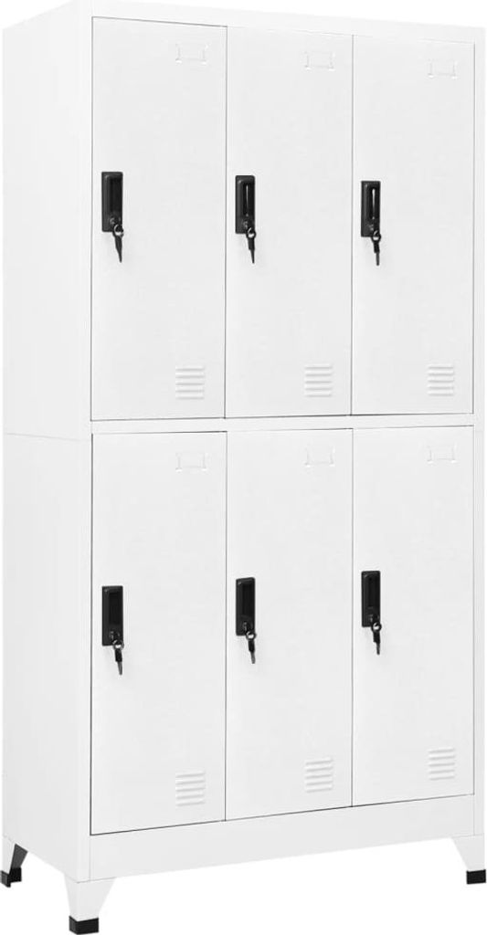 Schließfachschrank Weiß 90x45x180 cm Stahl