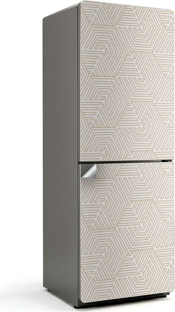 Wellen und Linien im Rhythmus – Kühlschrank Aufkleber – Klebefolie Kühlschrank – Kühlschrank Nachbildung – Kühlschrankfolie selbstklebe...