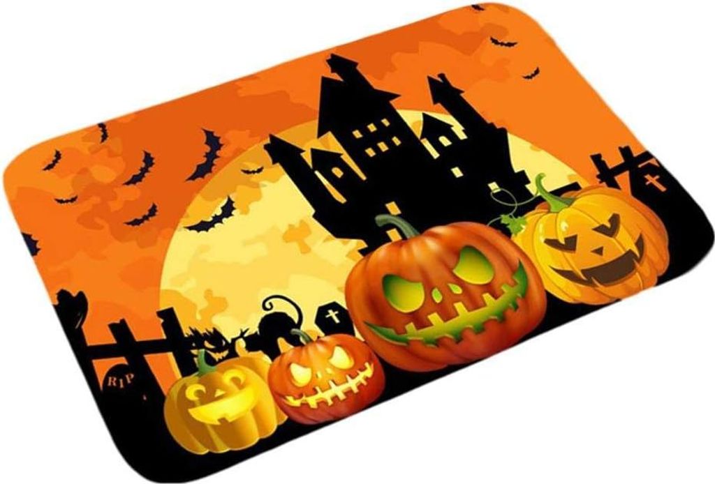 Halloween-Kürbis-Teppich, dicker, rutschfester Fußmatte für Küche und Schlafzimmer