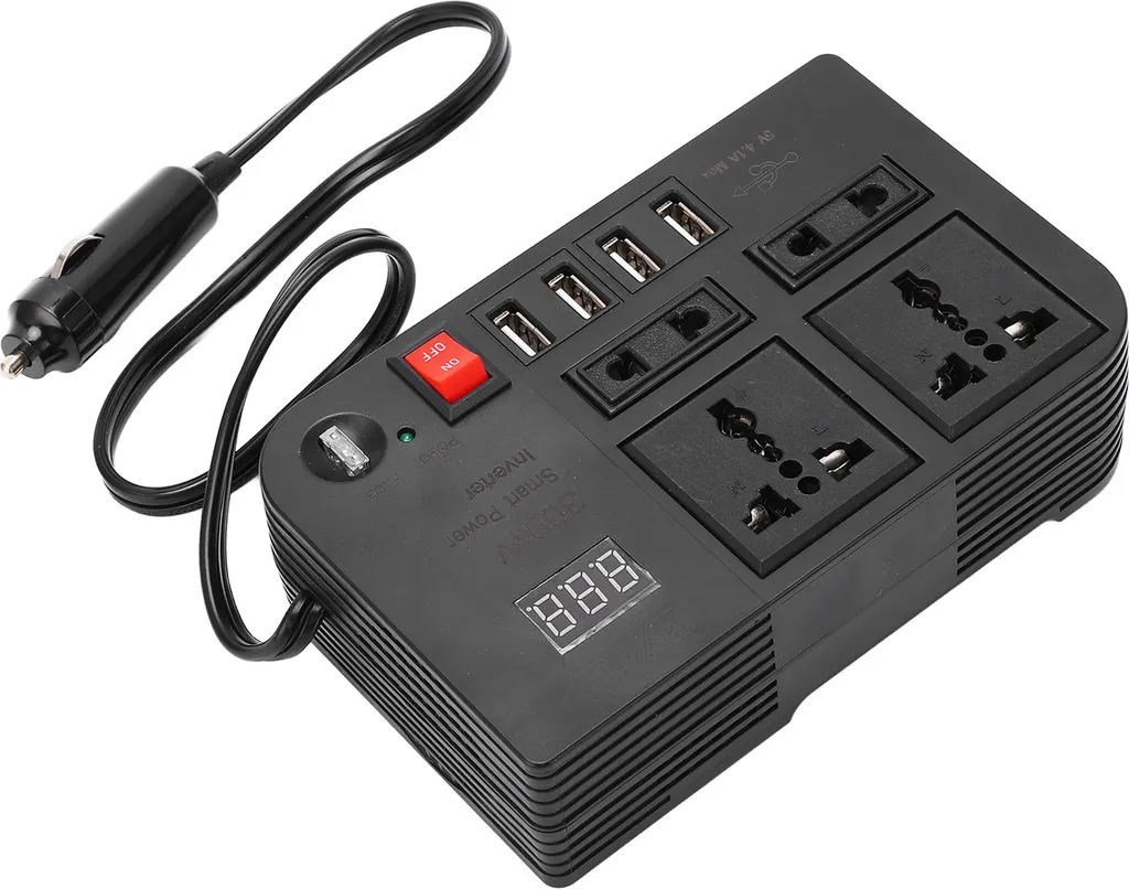 Convertisseur 12V 220V Multi-prises avec 4 USB - Chargeur Voiture Rapide