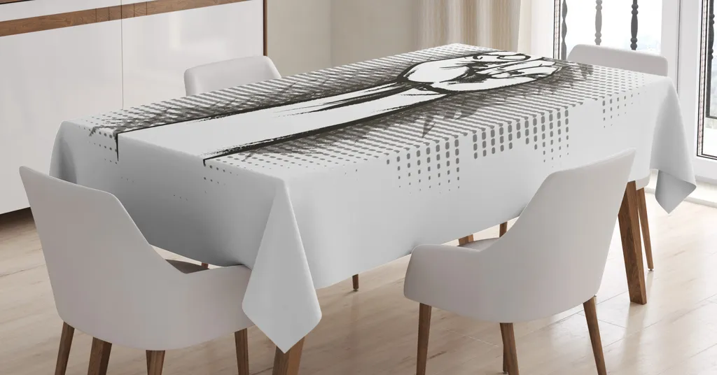 Tovaglia Design Raised Fist ABAKUHAUS 140x170cm Impermeabile Grigia