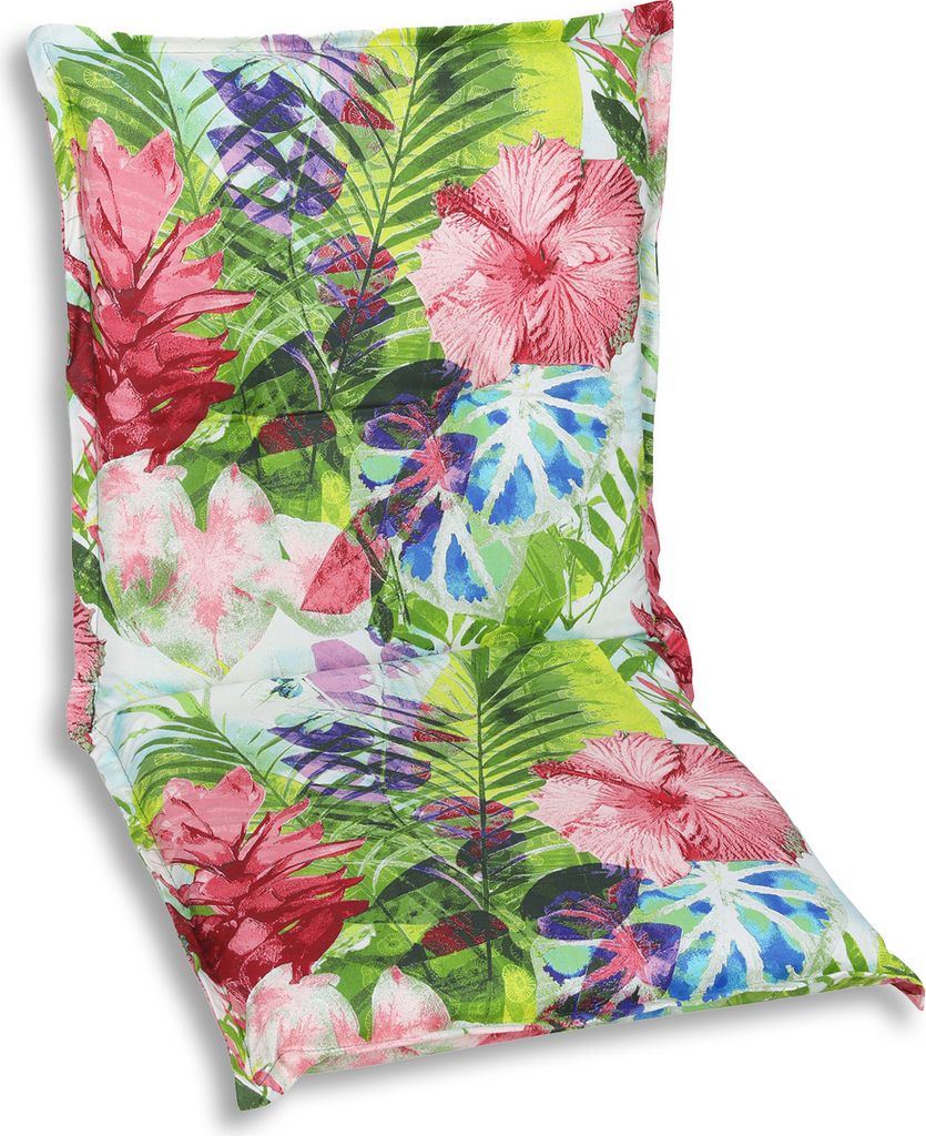 GO-DE Textil, Sesselauflage nieder, Blume/Blätter bunt, 2944-02