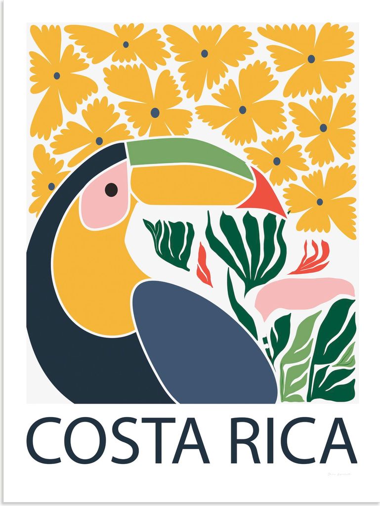 ARTland Wandbild Alu für Innen & Outdoor Costa Rica Größe: 90x120 cm