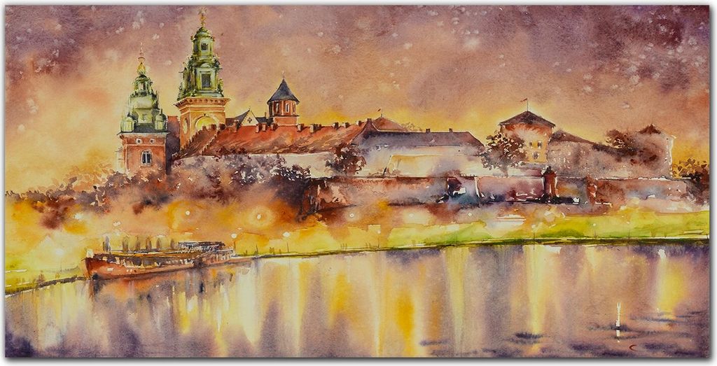 Coloray Bild aus Acryl 140 cm x 70 cm - Bild auf Acrylglas Gehärtetes Acryl Wohnzimmer Dekoration Wanddekoration Küche - Der Fluss Gebäude