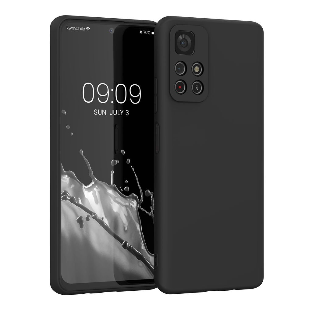 Kwnobile Hülle Für Xiaomi Poco M3 Pro 5G – Schwarz Matt, TPU Silikon, Kompatibel Mit Kabellosem Laden