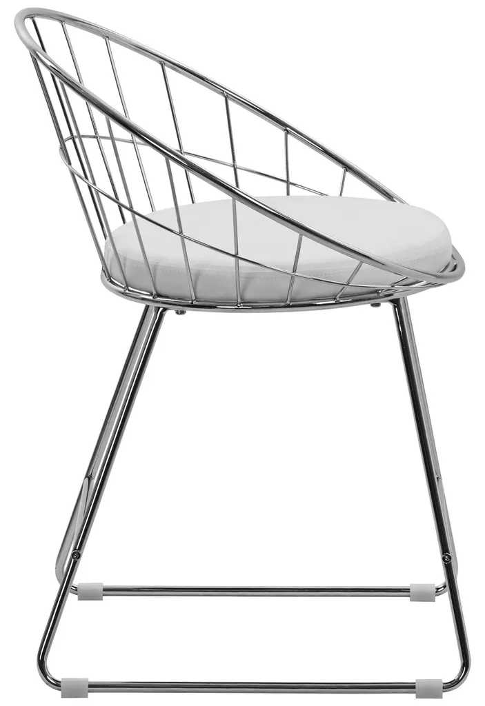 Chaises design ALEX métal chromé et coussin blanc confort optimal - 2