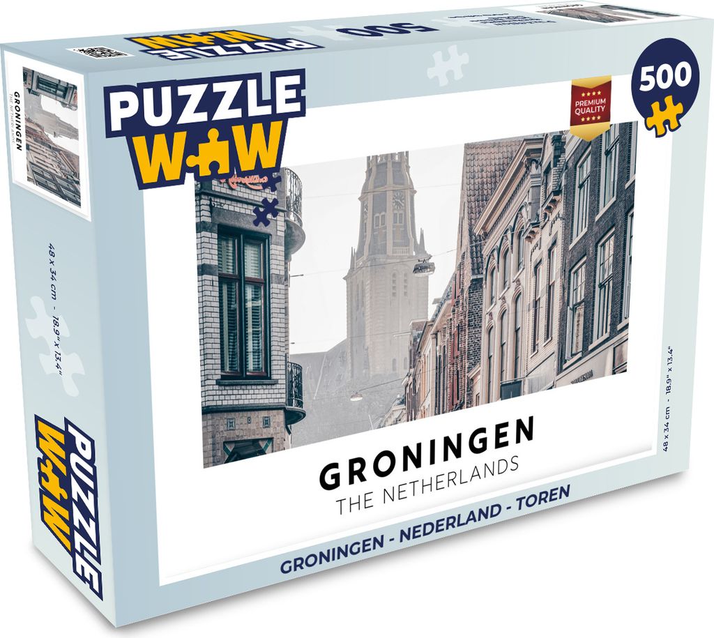 MuchoWow Puzzle 500 Teile Groningen - Niederlande - Toren - 500 Teile - Kinder - Selberbauen - Puzzlespiele