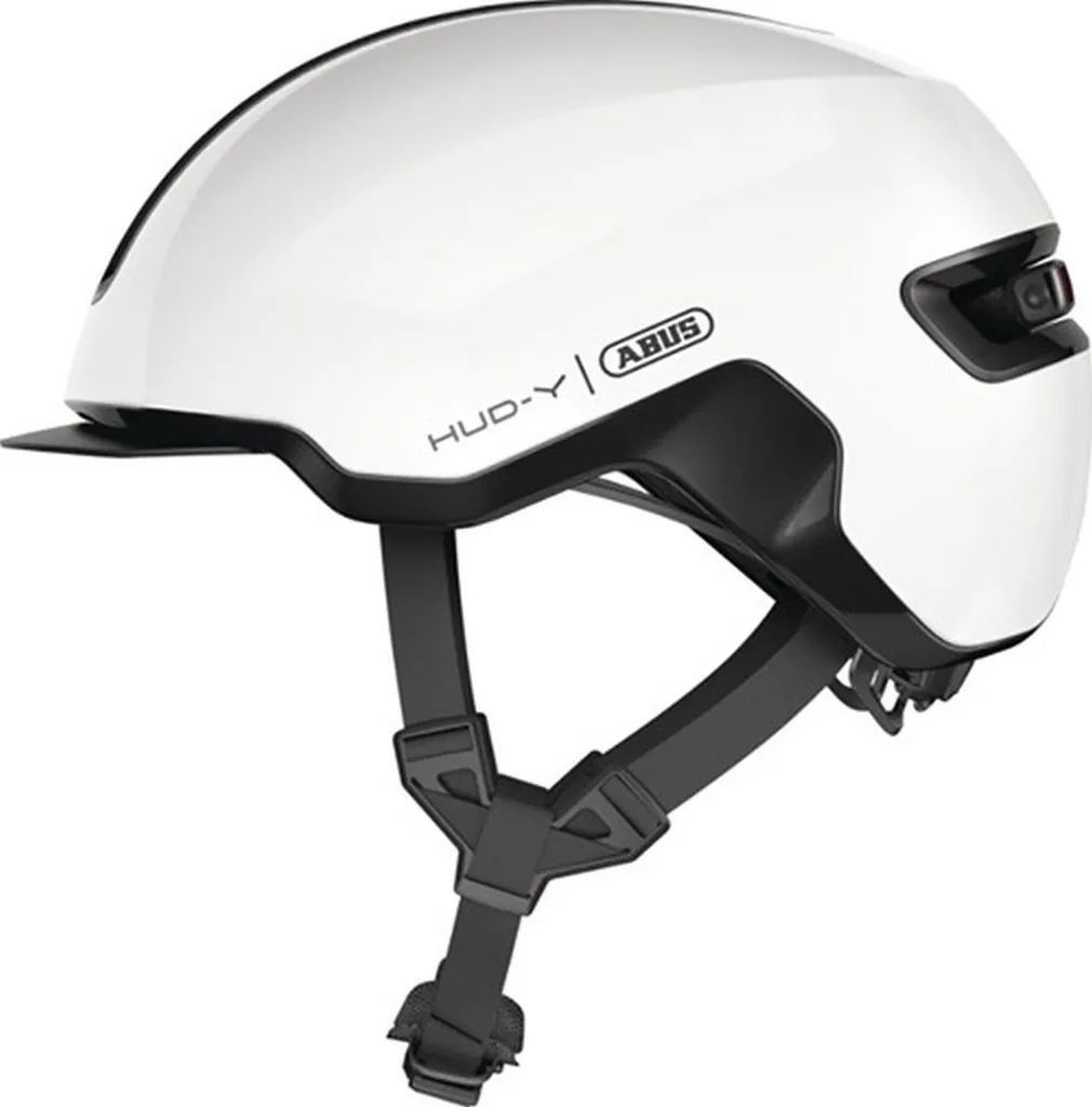Casque vélo pour vélotaf Abus HUD-Y Shiny White L confortable et chic