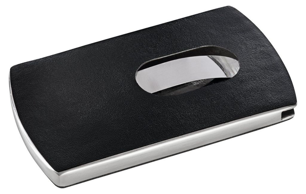 SIGEL VZ121 Visitenkarten-Etui "Snap" Lederoptik, schwarz, Produktbild 
