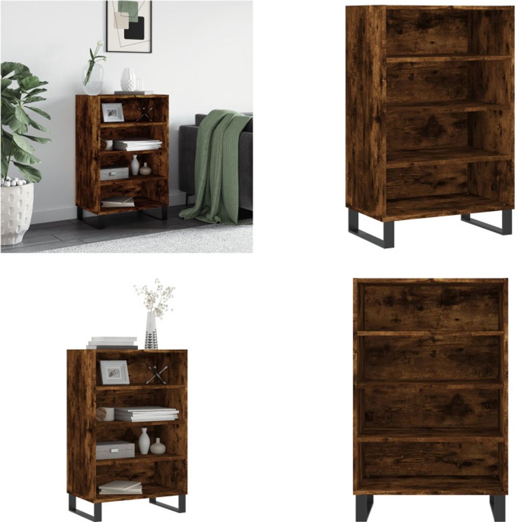 vidaXL Highboard Räuchereiche 57x35x90 cm Holzwerkstoff - Highboard - Highboards - Sideboard - Kabinett
