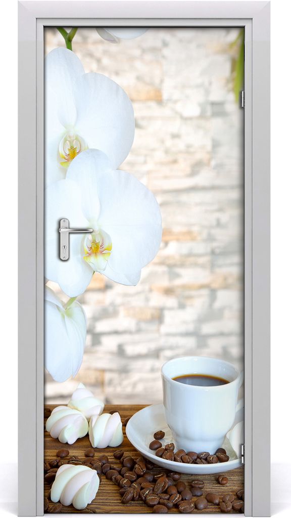 Tulup Türaufkleber 85x205 cm Dekorative Aufkleber Selbstklebend Wasserdichte Tapete Abnehmbar Schlafzimmer Wohnzimmer Wohnkultur - Kaffeetasse