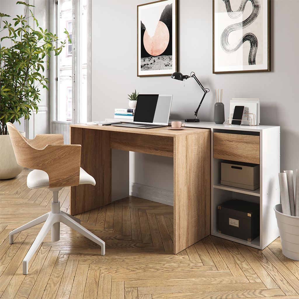 Vicco Schreibtisch Ben, 145 x 46.4 cm, Weiß/Sonoma Produktbild 4