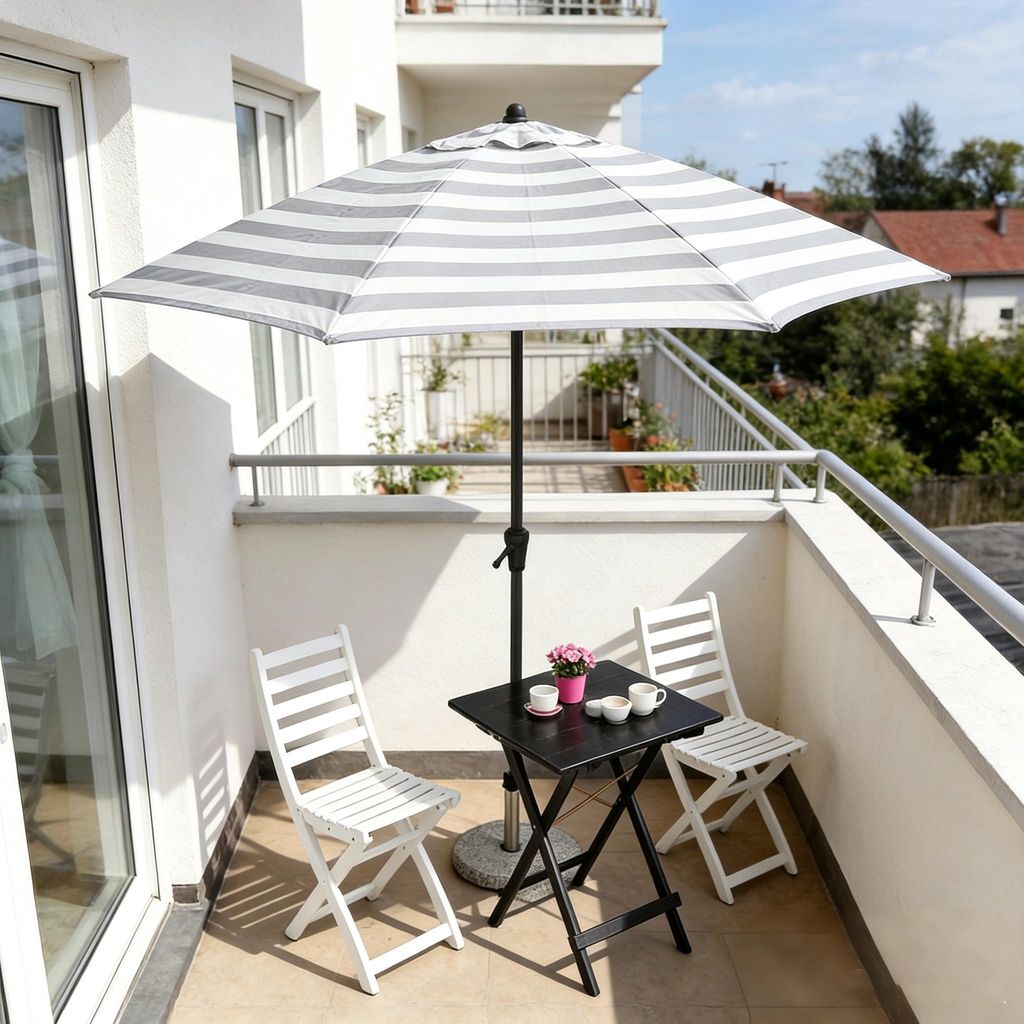 Sekey Balkonschirm Halbrund 270 cm – Sonnenschirm mit Produktbild 