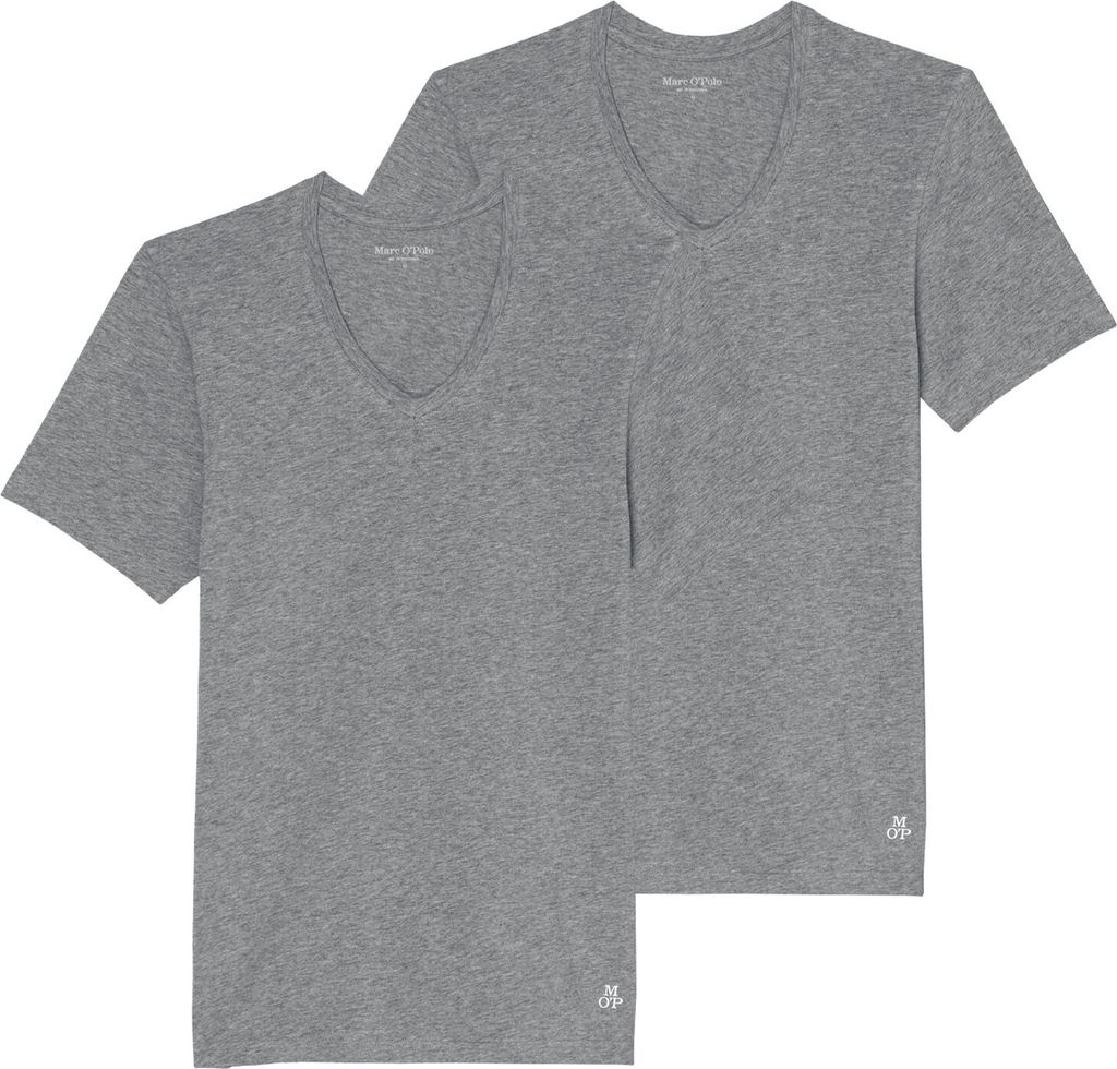 Marc O'Polo V Neck Top 2P Essentials Organic Baumwolle Stretch XL Grau/Grey