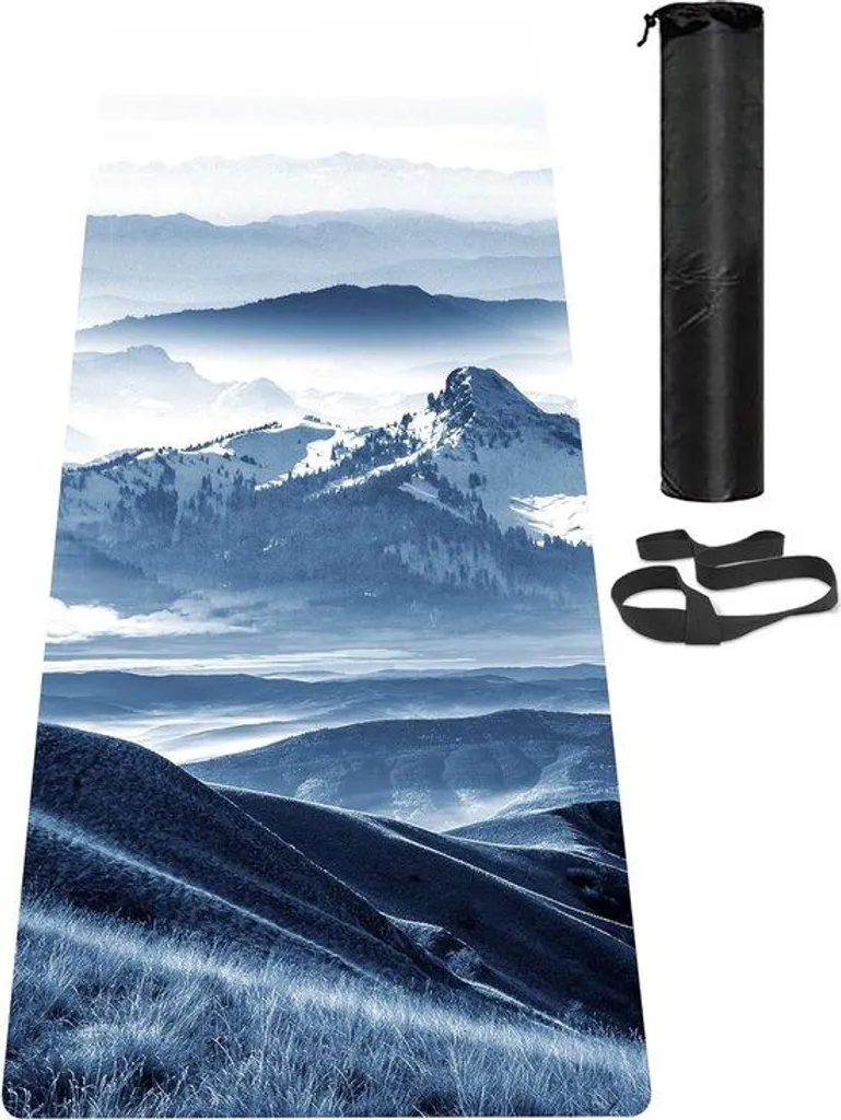 Tapis de yoga antidérapant écologique 183x61 cm avec sangle de transport