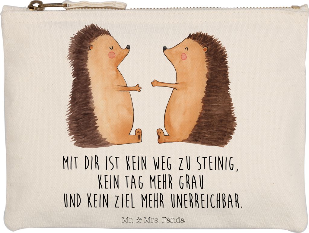 Mr. & Mrs. Panda Kulturbeutel Igel Liebe Grösse XL Große - Weiß - Geschenk, Freundin, Pouch, Make-Up Tasche, Hochzeit, Kulturtasche, Partner, Ve...
