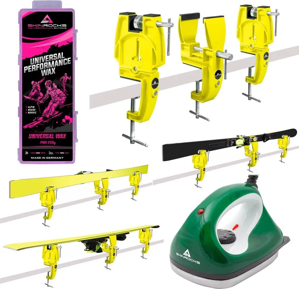 Kit Entretien Ski complet avec Fer à Farter et Étau de Serrage Jaune