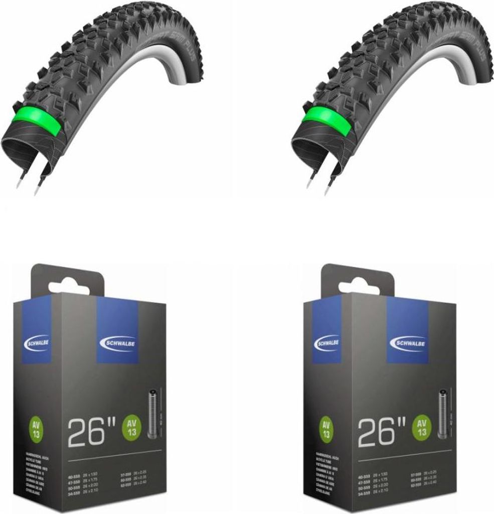 2x Schwalbe Drahtreifen SMART SAM PLUS 26x2.10 + 2x Produktbild 