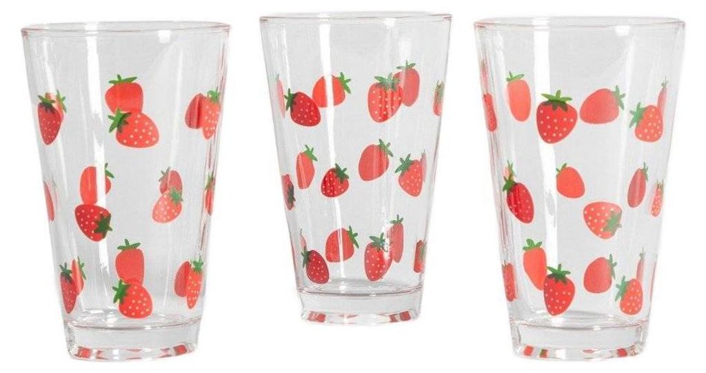 HOMLA Szklanka TOKEN SUMMER w truskawki, 3 szt. 300 ml Zdjęcie produktu 