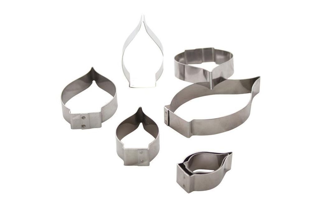 Ausstechform Fondantform Edelstahl 7t-lg. Aronstab/Orchideenblätter