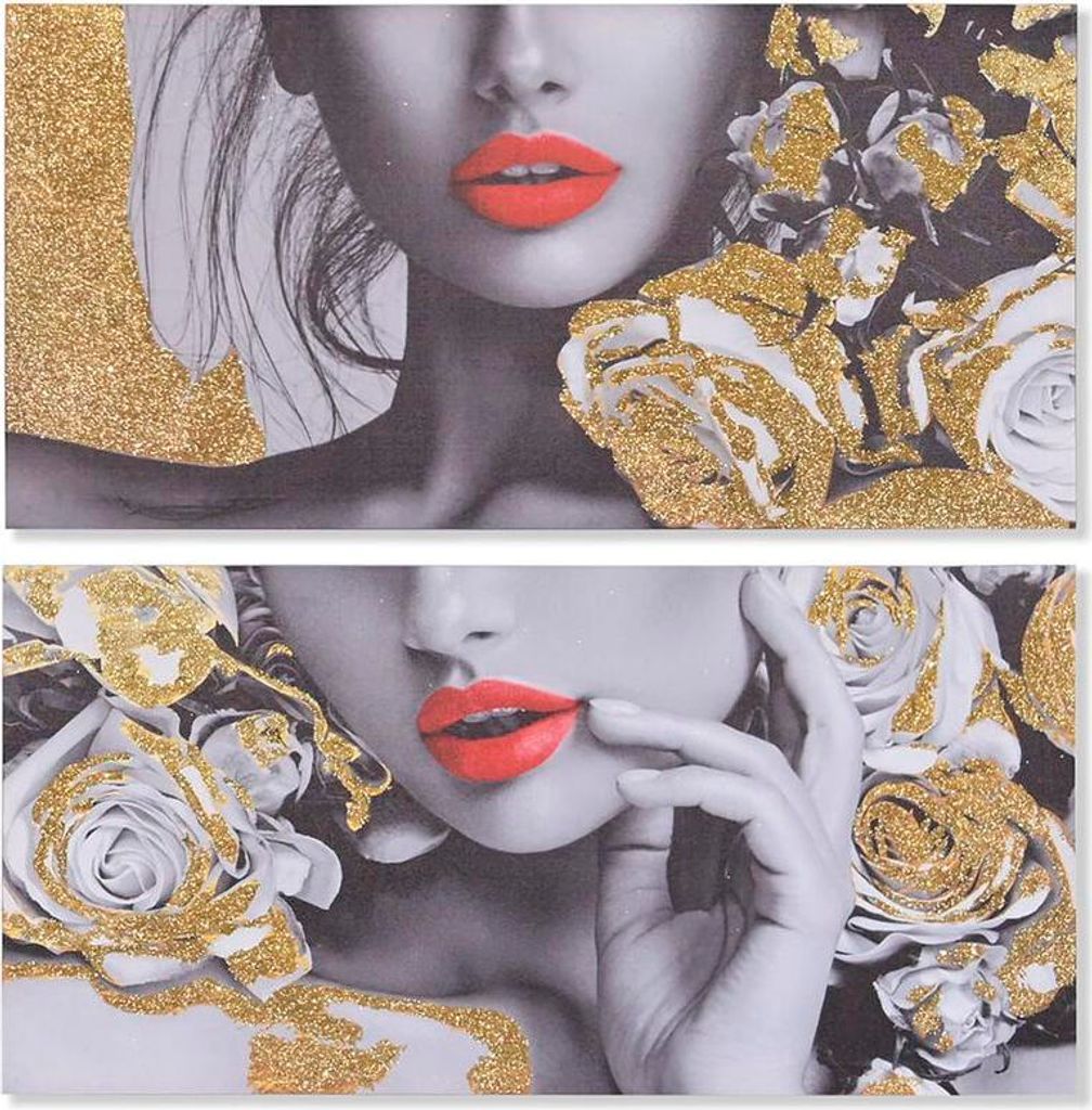 Leinwand DKD Home Decor Leinwand Holz MDF 80 x 2 x 40 cm