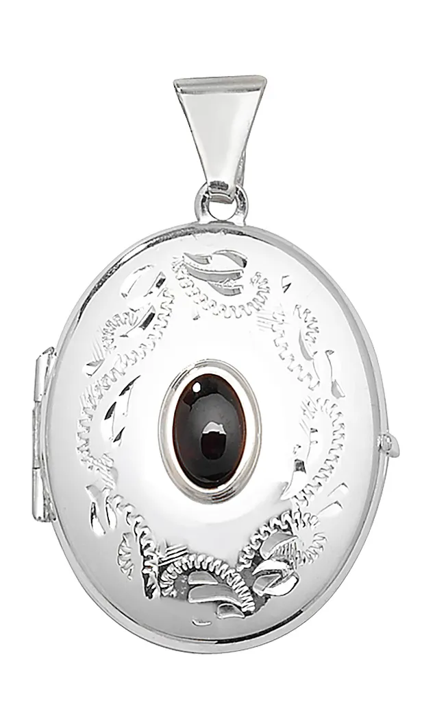 Médaillon Grenat Argent 925 TRS23769 - Pendentif Femme 28mm