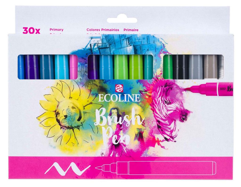 Ecoline Pinselstift-Set Primärfarben, 30 Farben