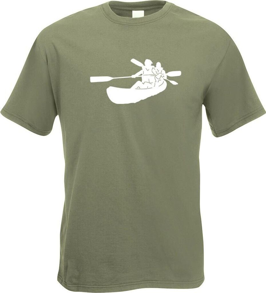 Kiwistar - T-Shirt - Olive - Kajak - Kanus - Doppelpaddel Herren Funshirt Bedruckt Design Sprüche Spruch Motive - mit Motiv Bedruckt - Funshirt De...