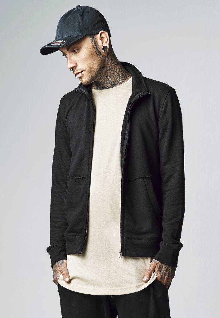 Urban Classics Leichte Jacke Loose Terry Zip Jacket Charcoal-M