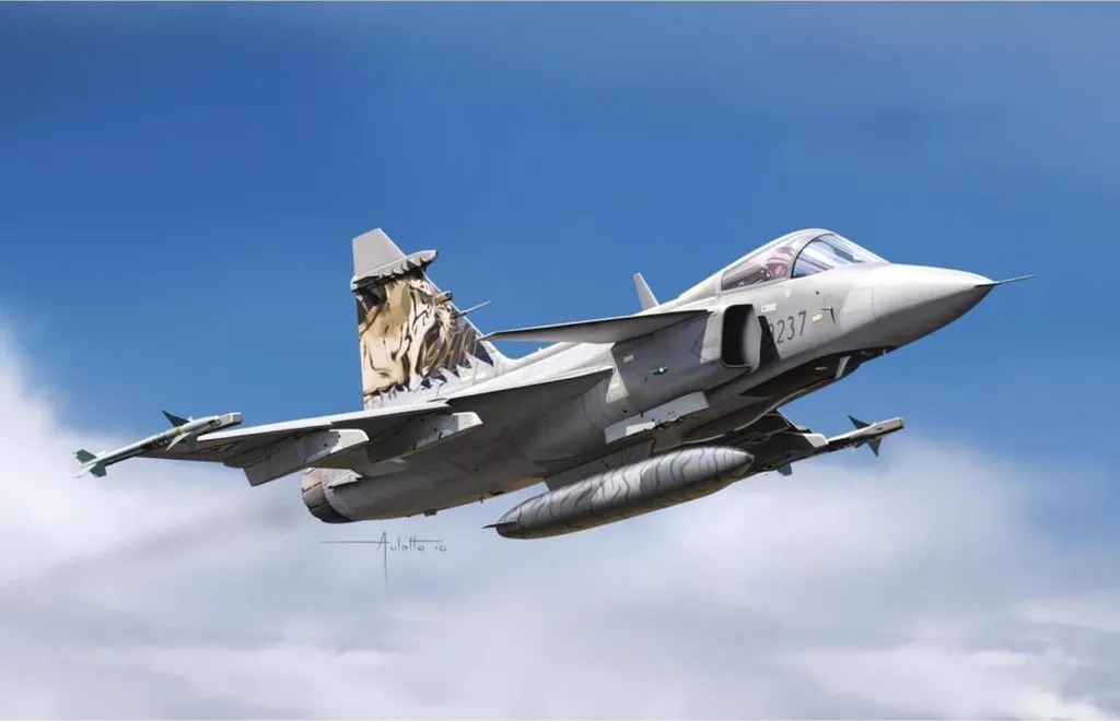 Maquette JAS 39 Gripen Italeri Echelle 1/72 avec Voilure Fixe Détails
