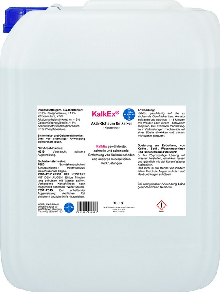 KalkEx I Aktiv-Schaum Entkalker-Konzentrat I 10 Liter Kanister