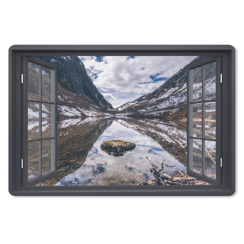 MuchoWow Mauspad Mousepad Aussicht - Berge - Wasser 27x18 cm - Mousepads - Maus Mat - Pad - Mausunterlage - Büroartikel - Desk Matten